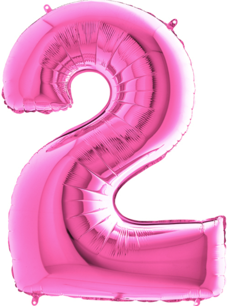 Pinke Zahl: 2 - 102cm